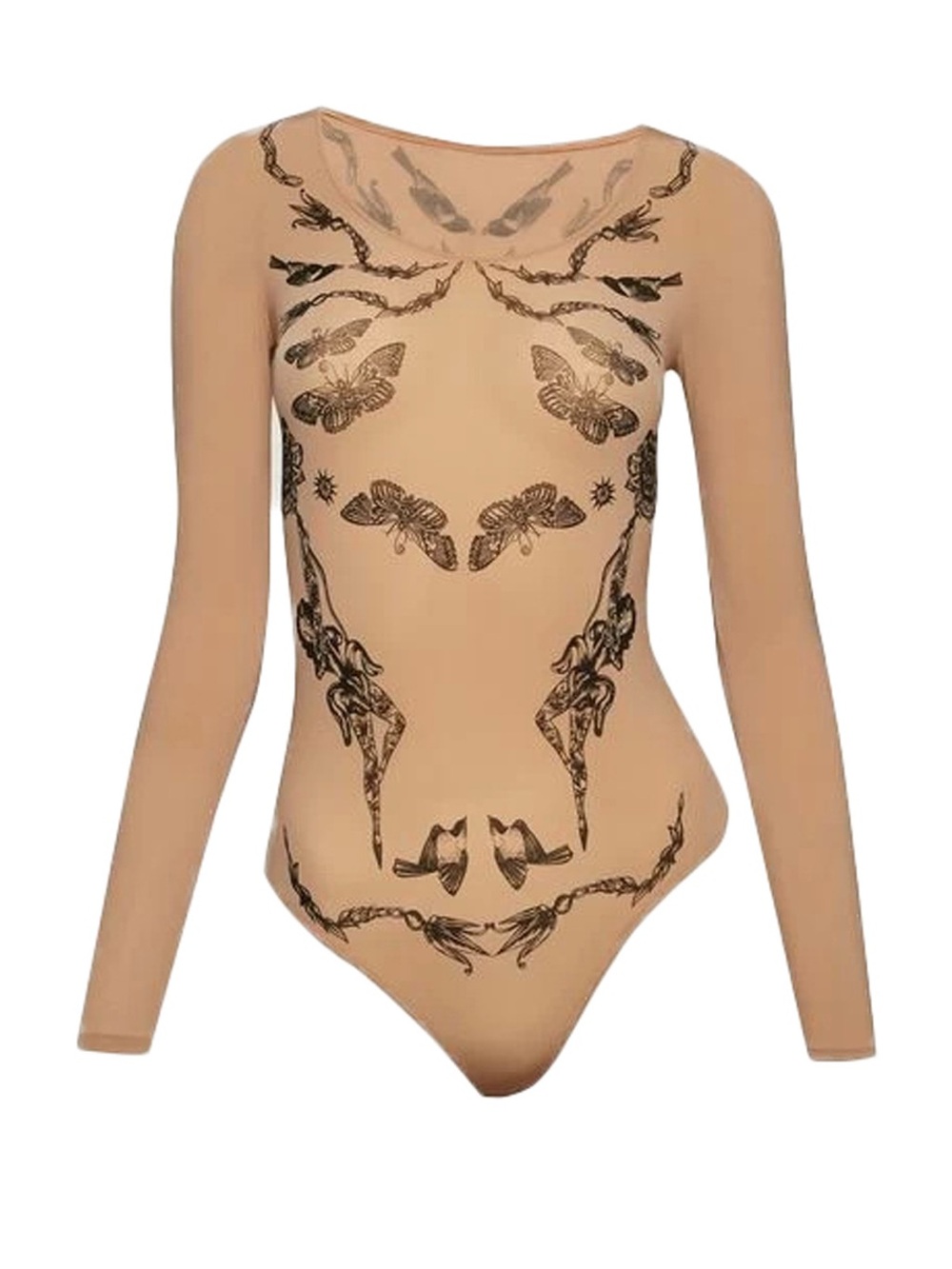 Wolford x Olaf Hajek Buenos Aires Tattoo Print Sheer Bodysuit